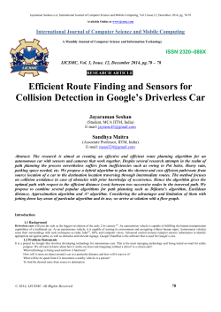 Efficient Route Finding and Sensors for Collision Detection in