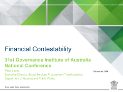 Better value for money Stronger market Government and community