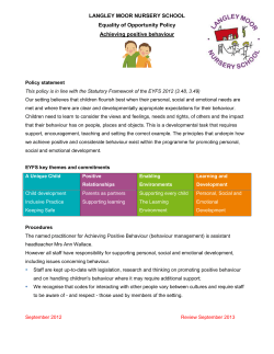 Strategies with children who engage in inconsiderate behaviour