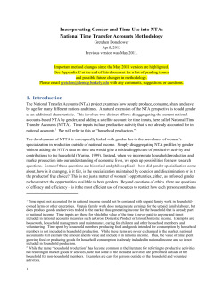 NTA and Gender Preliminary Research Plan