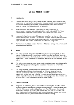 Model social media policy for schools