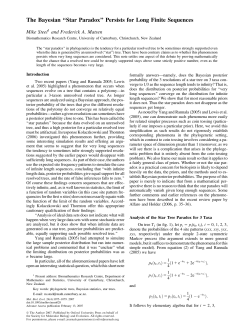 The Bayesian ``Star Paradox`` Persists for Long Finite Sequences