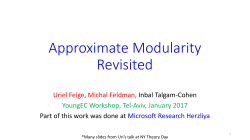 Approximate Modularity Revisited - CS