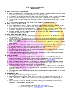 LISD Destination Imagination How it Works What is Destination