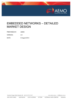 Embedded Networks – Detailed Market Design