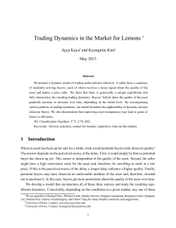 Trading Dynamics in the Market for Lemons