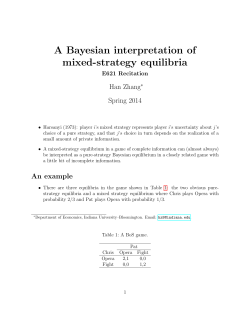 A Bayesian interpretation of mixed-strategy equilibria