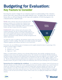 Budgeting for evaluation: Key factors to consider