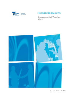 Management of Teacher Work