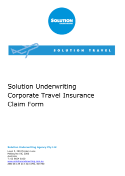 Solution Underwriting Corporate Travel Insurance Claim Form