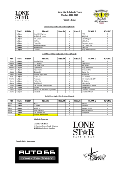 TIME FIELD TEAM 1 Result V Result TEAM 2 ROUND