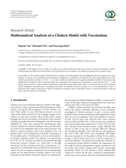 Mathematical Analysis of a Cholera Model with Vaccination