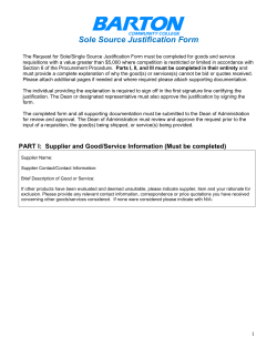 Single Source/Sole Source Justification Form