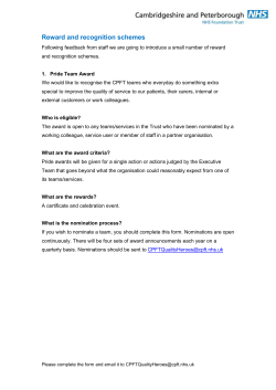 Pride Team nomination form