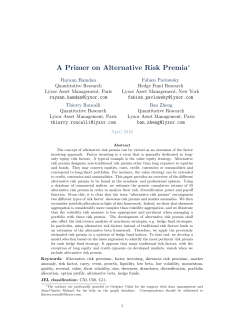 A Primer on Alternative Risk Premia