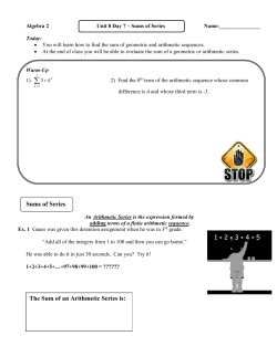 8.7 Sums of Series Notes