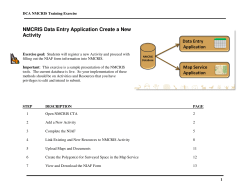 NMCRIS Data Entry Application Create a New Activity