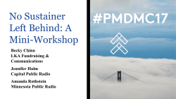 No Sustainer Left Behind: A Mini-Workshop