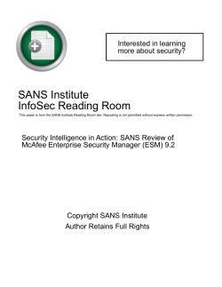 Security Intelligence in Action: SANS Review of McAfee Enterprise