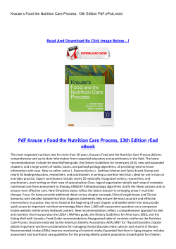 PdF Krause s Food the Nutrition Care Process