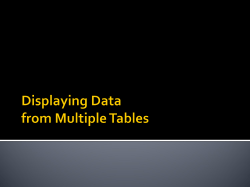 Displaying Data from Multiple Tables