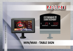 min/max - table sign - Abbiati Casino Equipment