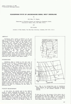 equilibrium state of jakobshavns isbrje, west greenland 69