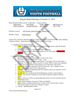 Sunday, October 12 - Westbrook Youth Football