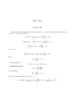 The t Test - Arizona Math