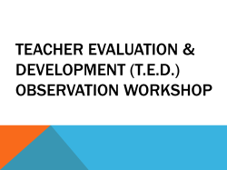 (TED) Observation Workshop - Freeport Teachers Association