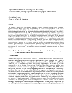Argument constructions and language processing