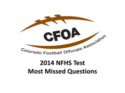 2014 NFHS Highest Missed Questions