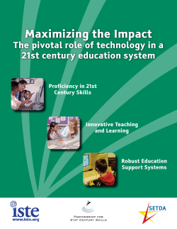 Maximizing the Impact - Partnership for 21st Century Learning