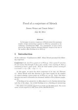 Proof of a conjecture of Metsch