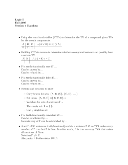 24.241 Handout 4: Truth-tables and logical properties of compound