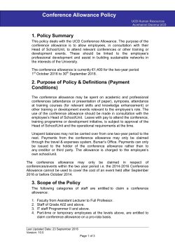 Conference Allowance Policy