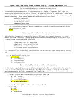 Outcome #2 Knowledge Check Use the following informatio
