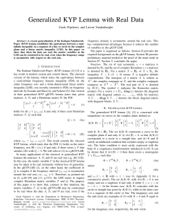 Generalized KYP Lemma with Real Data