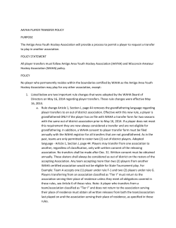 Player Transfer Policy - Antigo Area Youth Hockey