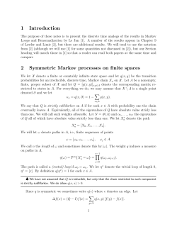 1 Introduction 2 Symmetric Markov processes on finite spaces