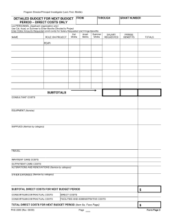 PHS 2590 (Rev. 06/09), Detailed Budget for Next Budget Period