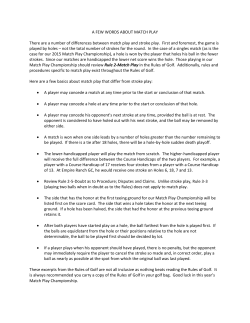 a few words about match play