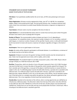 STRAWBERRY DAYS 3V3 SOCCER TOURNAMENT GAMES TO