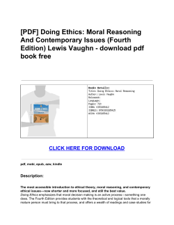 Doing Ethics: Moral Reasoning And Contemporary