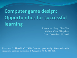 Computer game design: Opportunities for successful learning