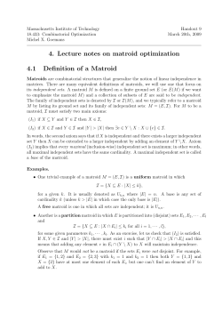 Lecture notes on matroid. - Massachusetts Institute of Technology