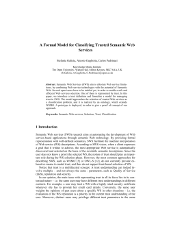A formal model for classifying trusted Semantic Web Services