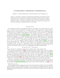 ON DESCENDING COHOMOLOGY GEOMETRICALLY Introduction