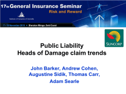 Public Liability Heads of Damage claim trends
