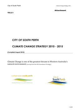 CITY OF SOUTH PERTH CLIMATE CHANGE STRATEGY 2010